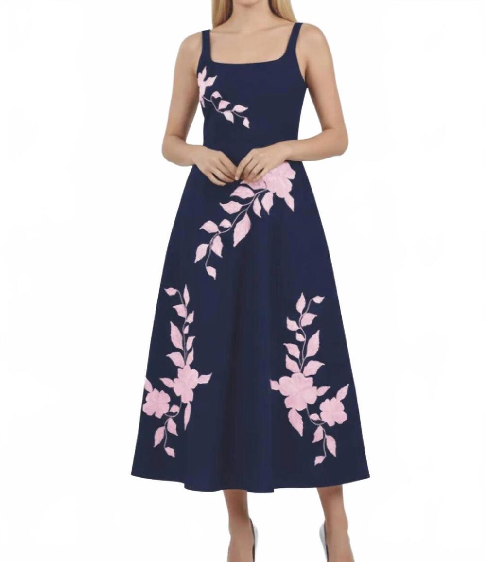 NEW FANM MON elmas midi dress in indigo blue